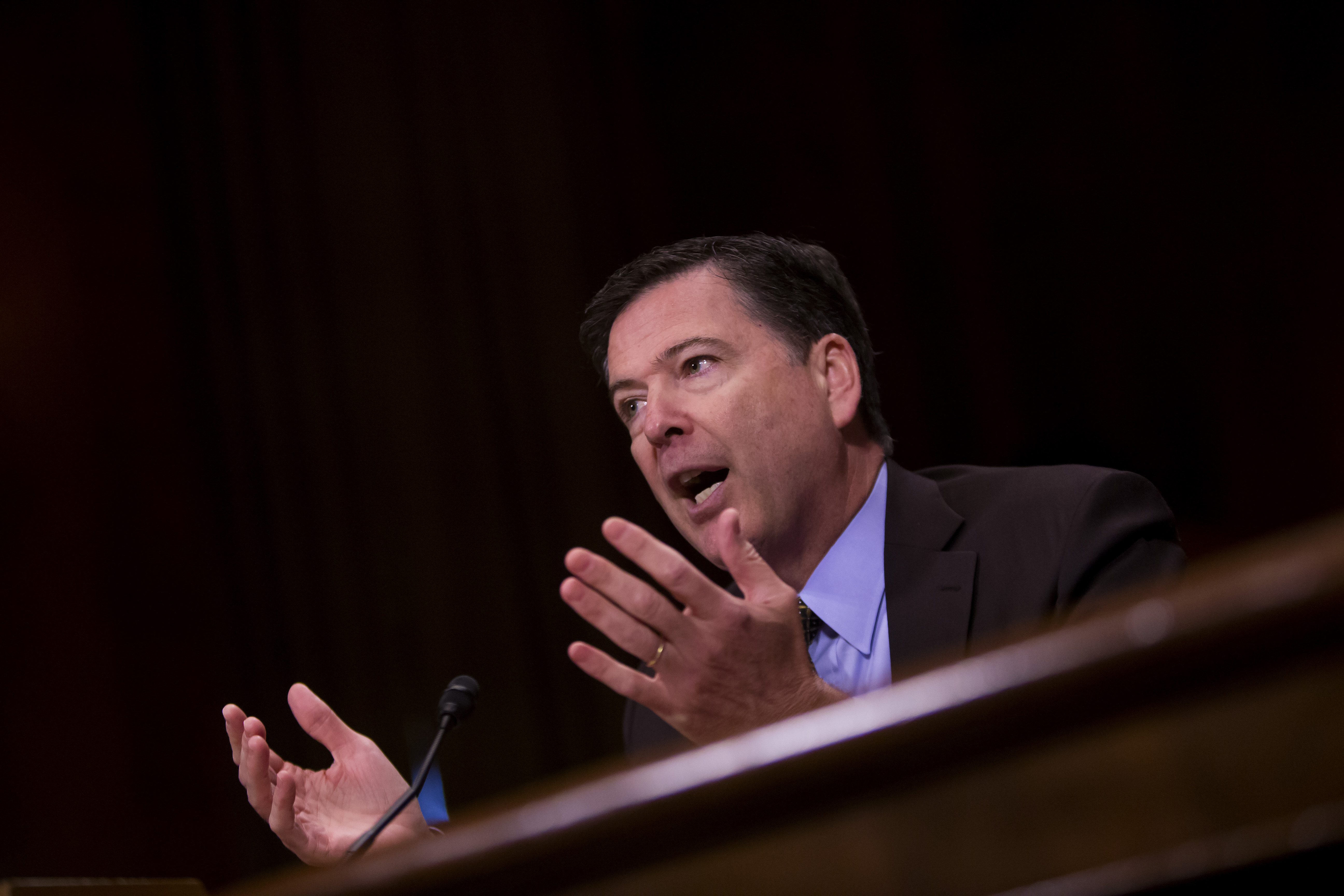 James Comey testifies during an oversight hearing