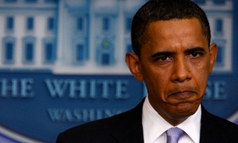 Barack Obama frowning