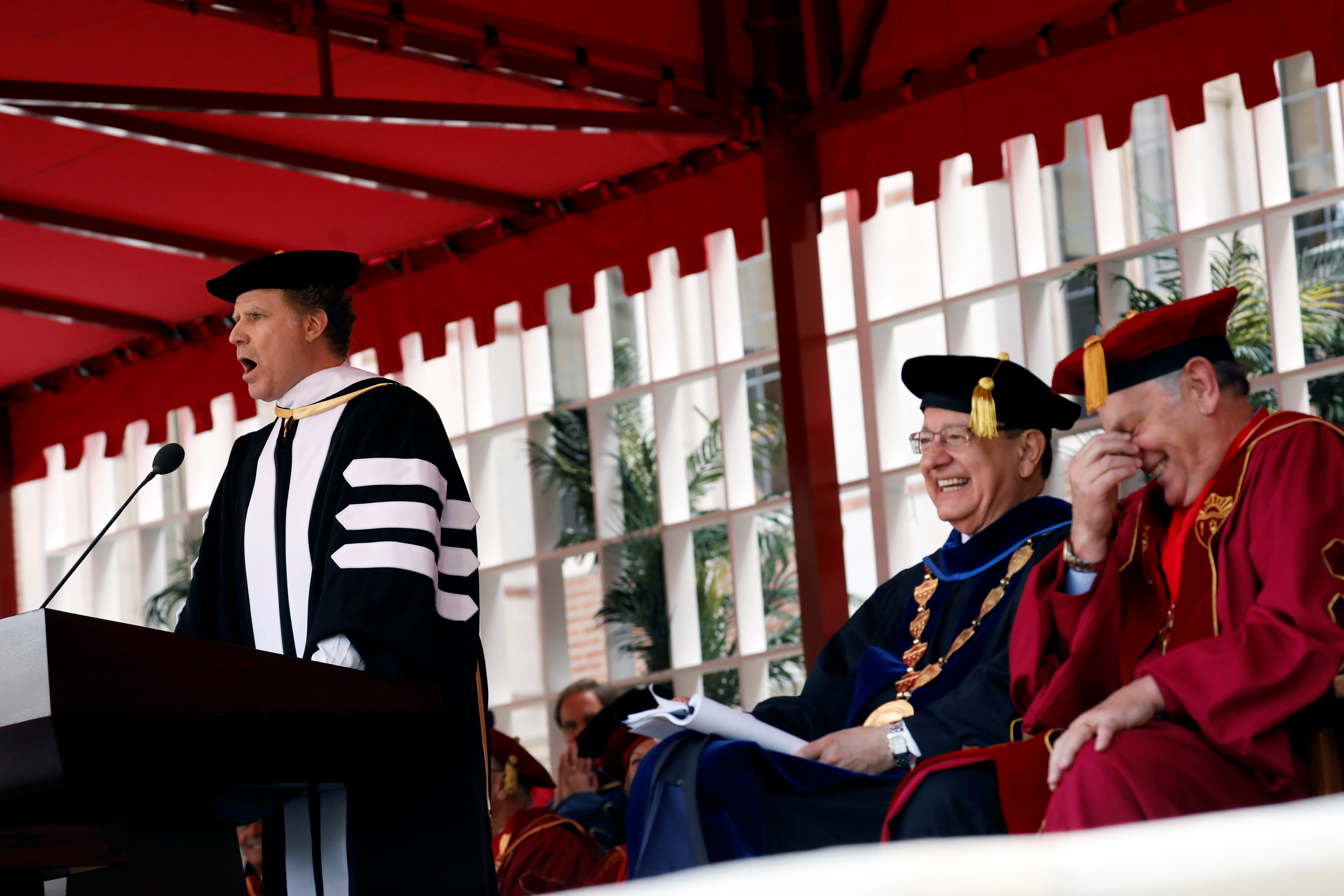 Will Ferrell gives the commencement address at USC.