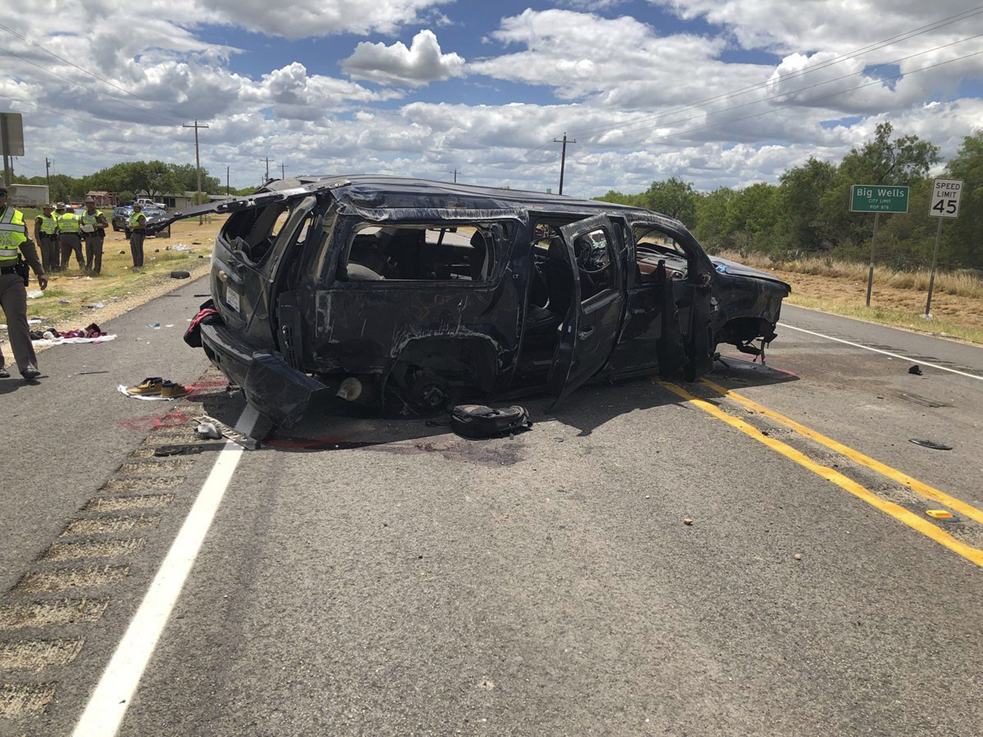 This SUV crashed after a chase with Border Patrol agents.
