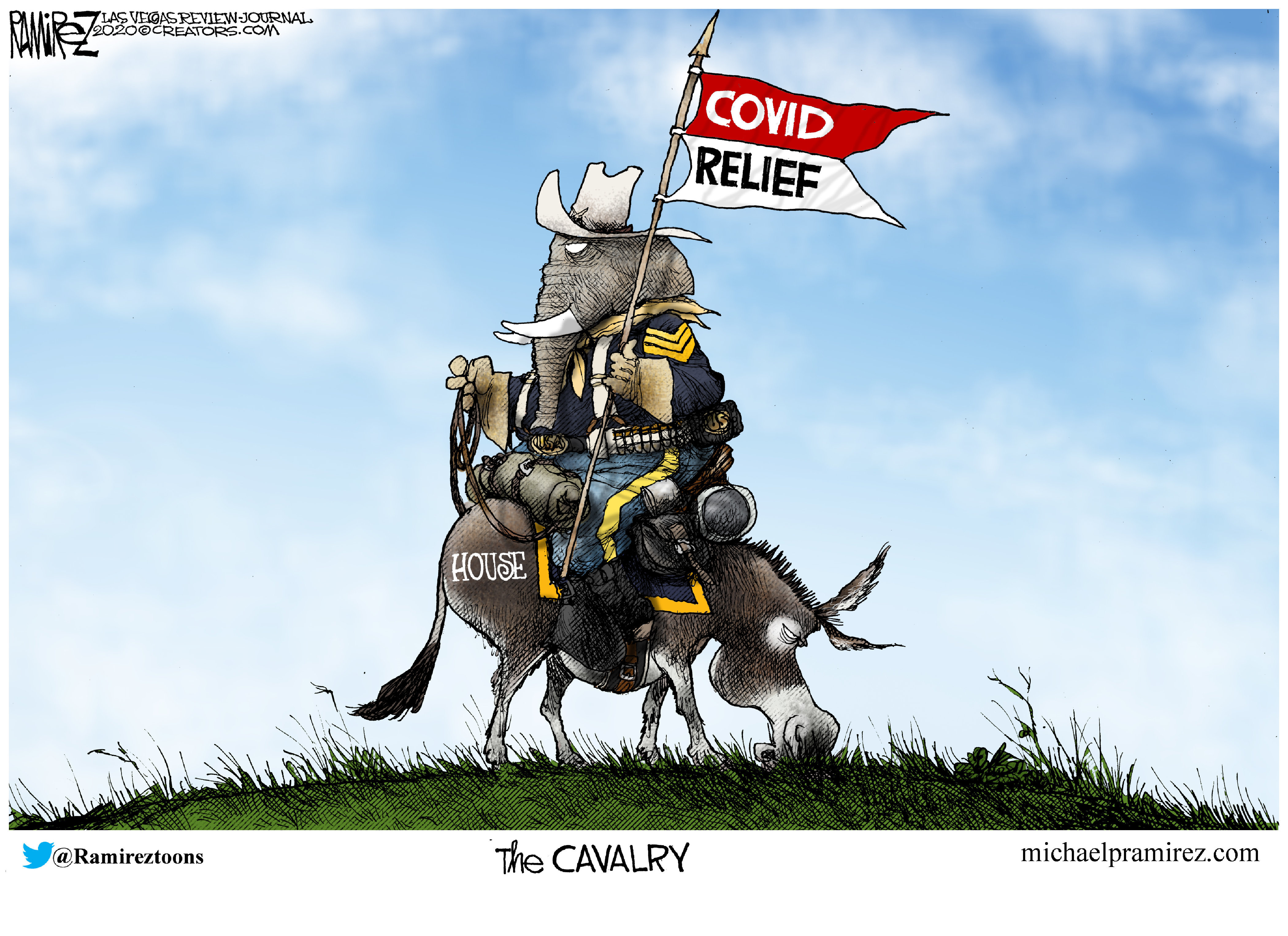 Political Cartoon U.S. Democrats GOP COVID stimulus