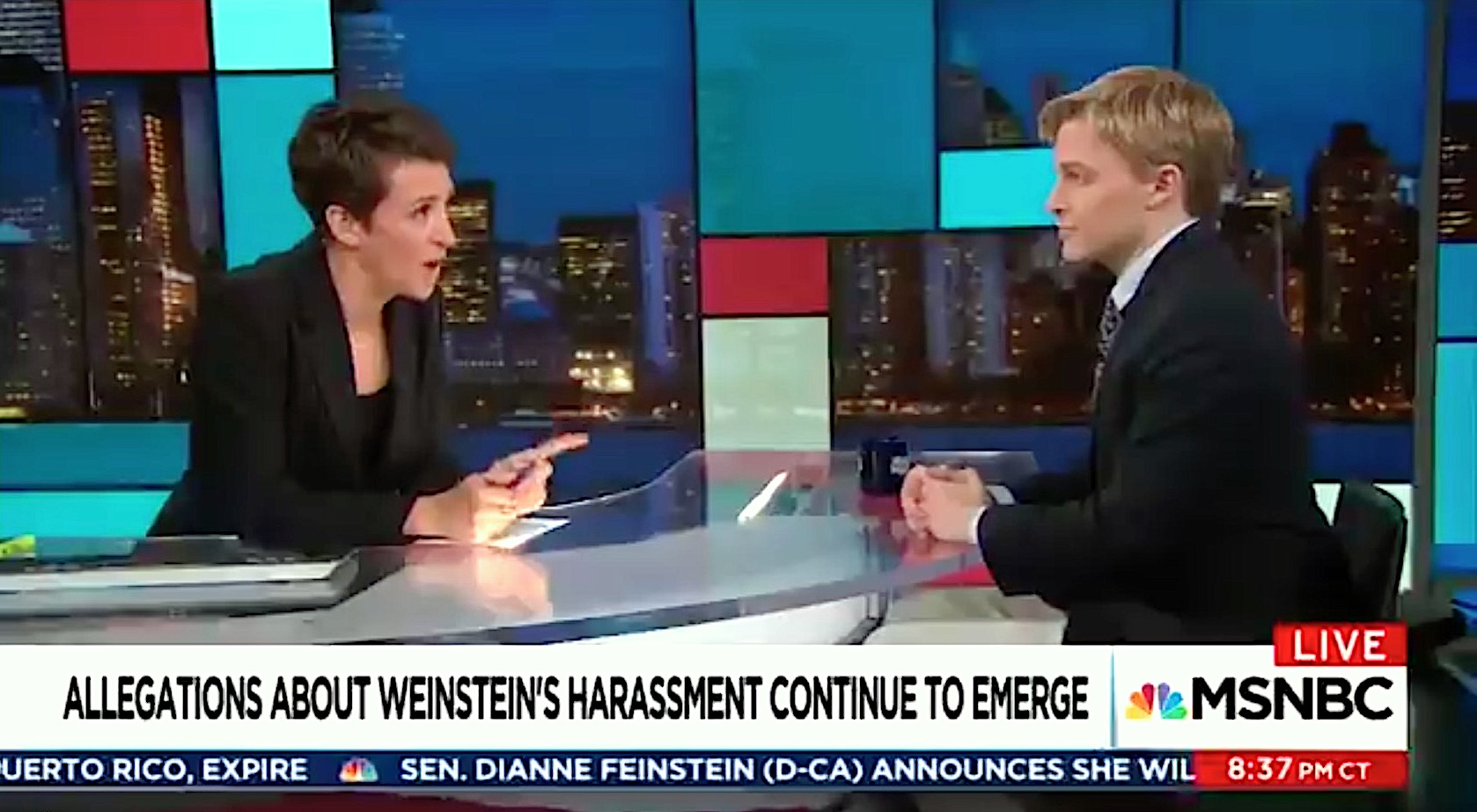 Rachel Maddow talks to Ronan Farrow about Harvey Weinstein, NBC