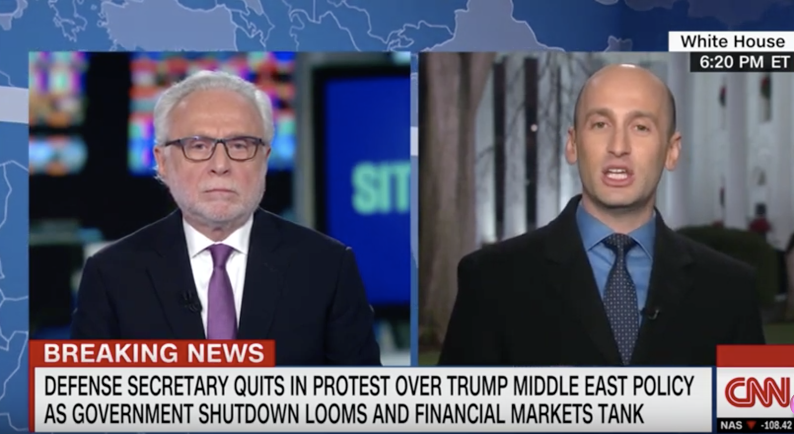Wolf Blitzer and Stephen Miller.
