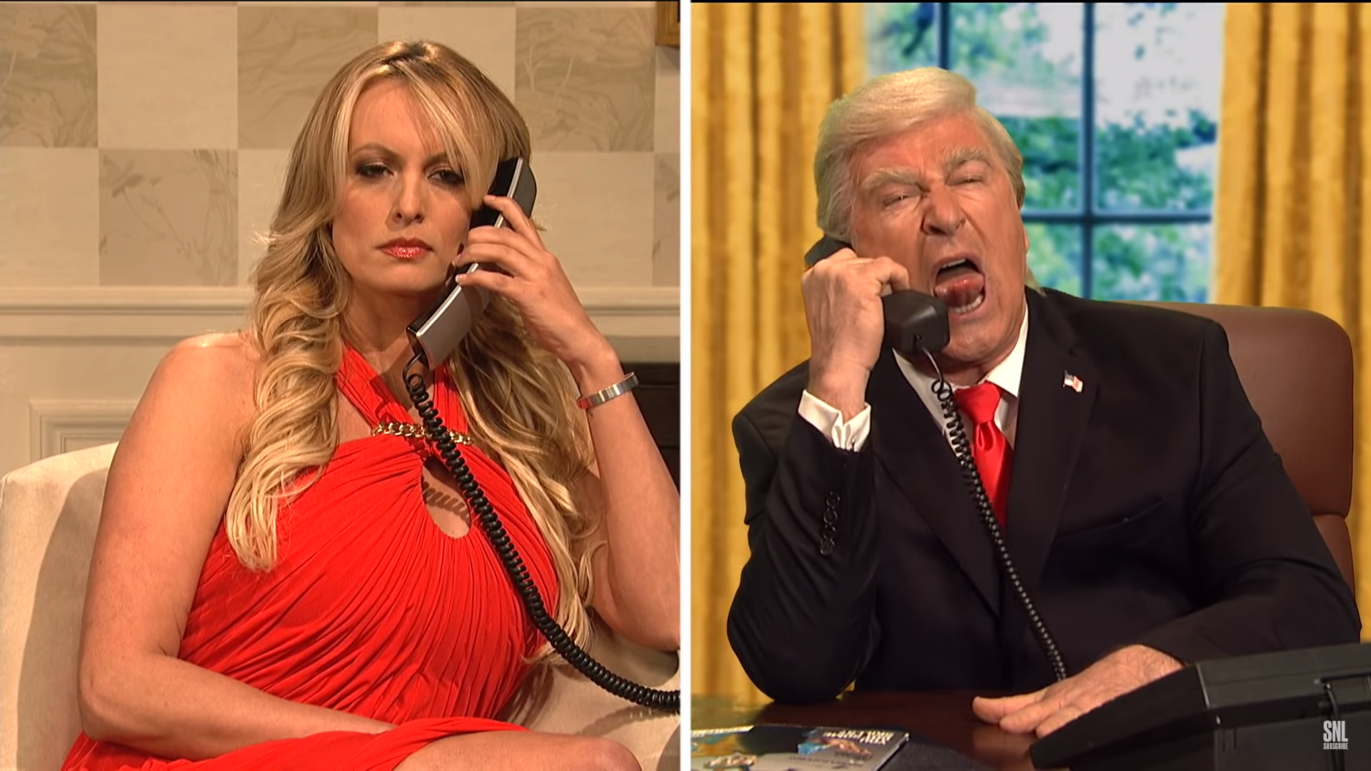 Stormy Daniels and Alec Baldwin on SNL