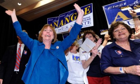 Sharron Angle wins the GOP primary in Nevada.