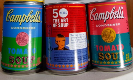 Campbell&#039;s soup has created 1.2 million Andy Warhol inspired cans of their classic tomato soup, in honor of the 50 year anniversary of his iconic painting &quot;32 Campbell&#039;s Soup Cans&quot;.