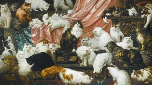 A painting of cats by Austrian artist Carl Kahler.