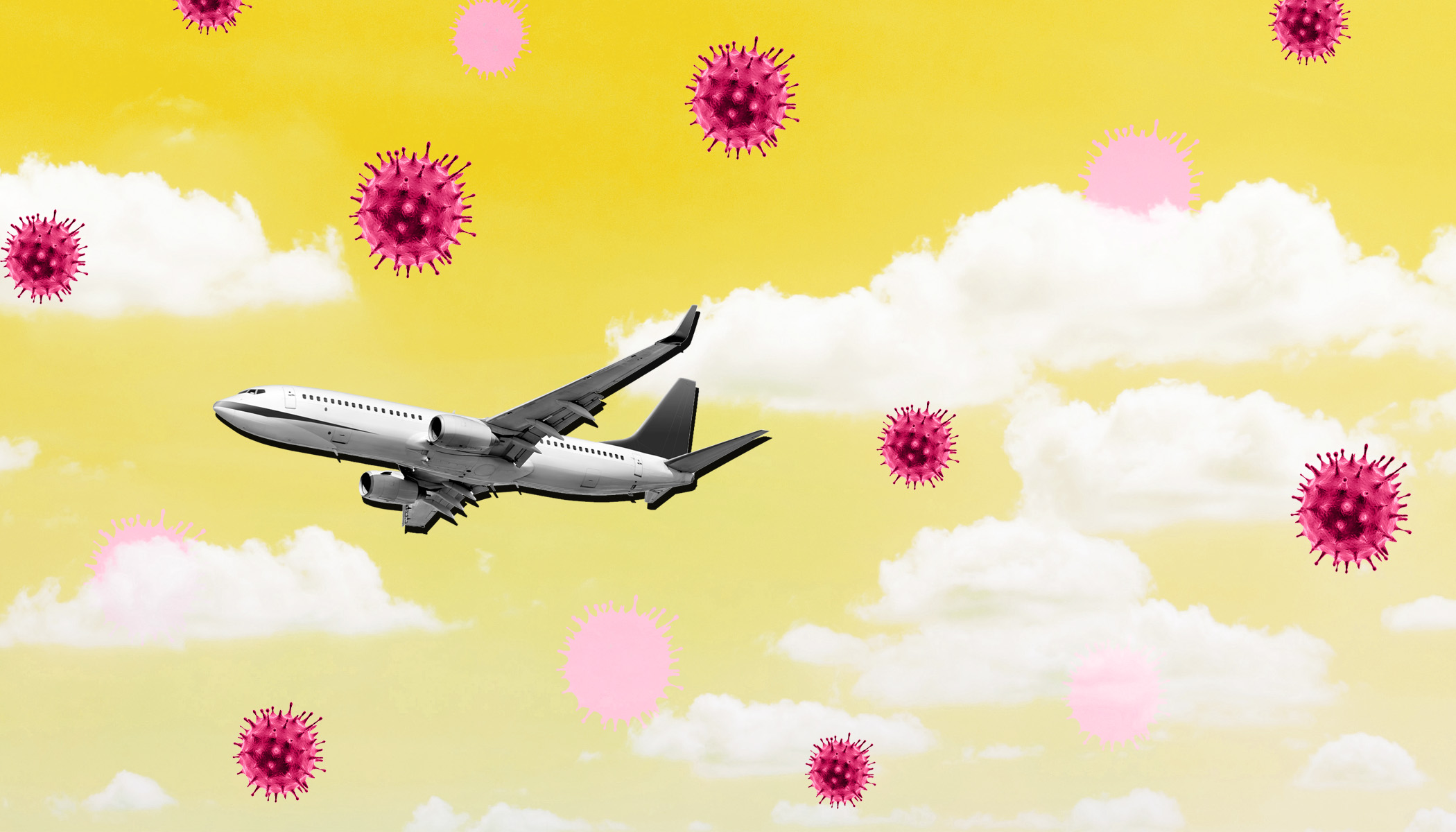 Airplane flies through coronavirus.
