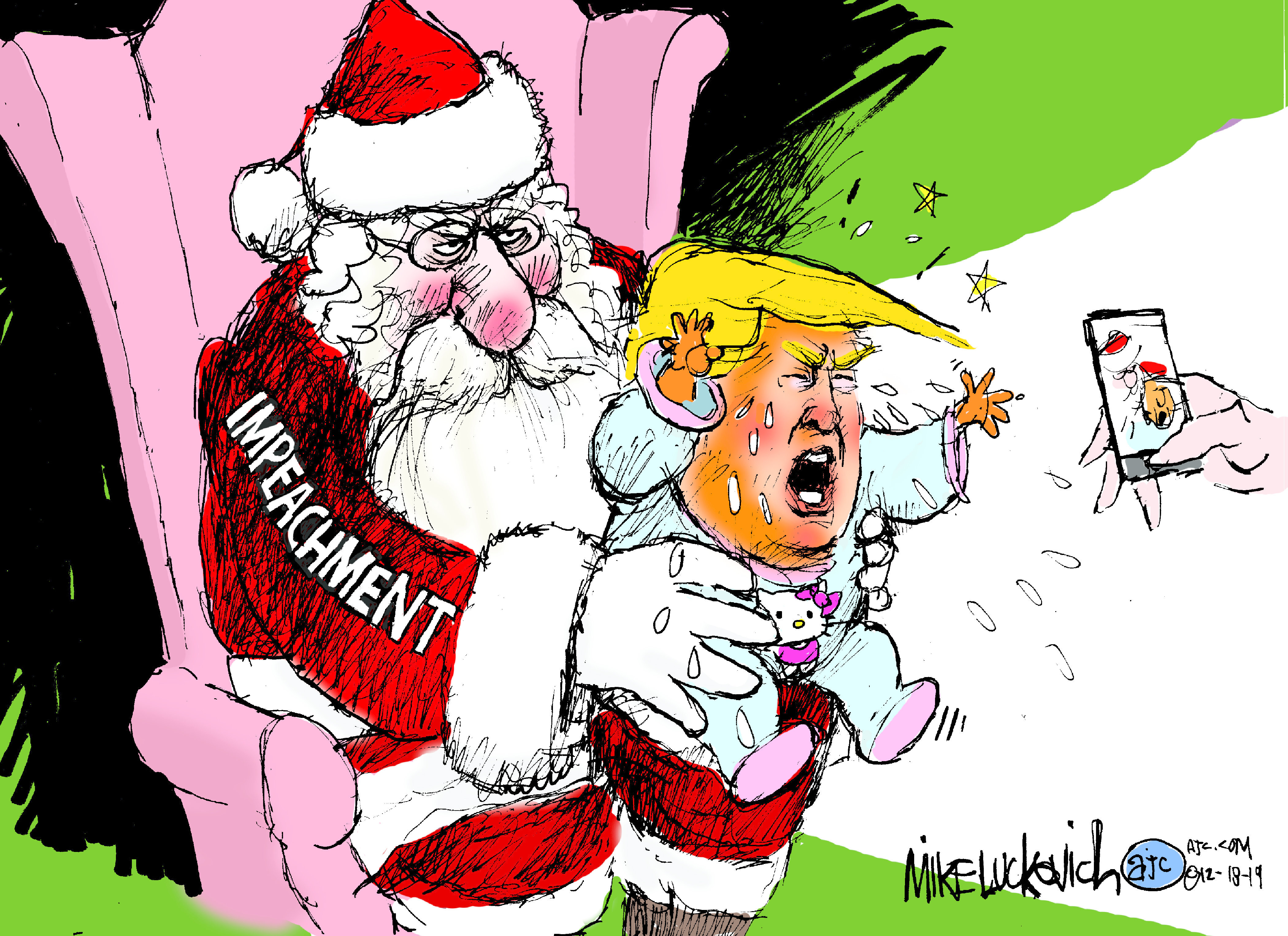 Political Cartoon U.S. Trump Impeachment Santa Baby