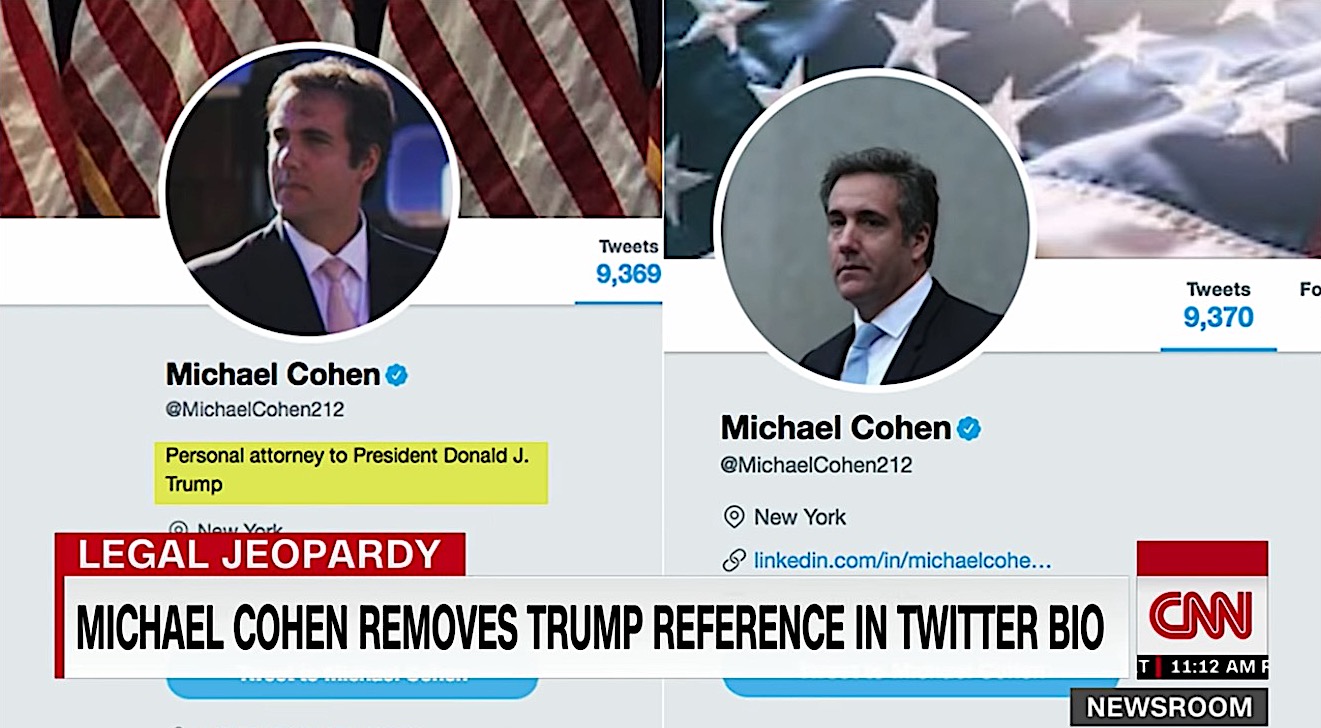Michael Cohen made some suggestive changes to his Twitter bio