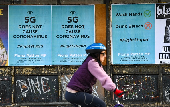 An Australian poster discouraging people from believing 5G conspiracy theories.