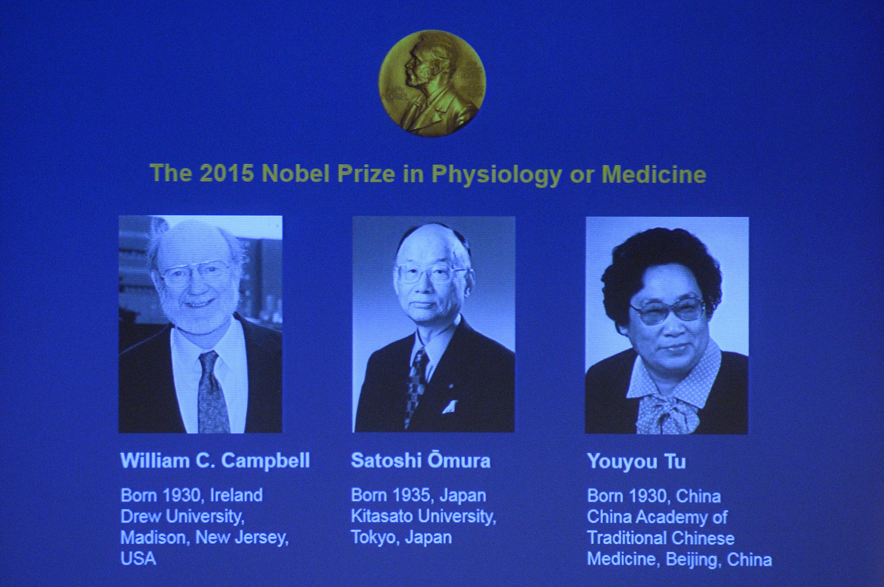 The winners of the 2015 Nobel Prize in medicine