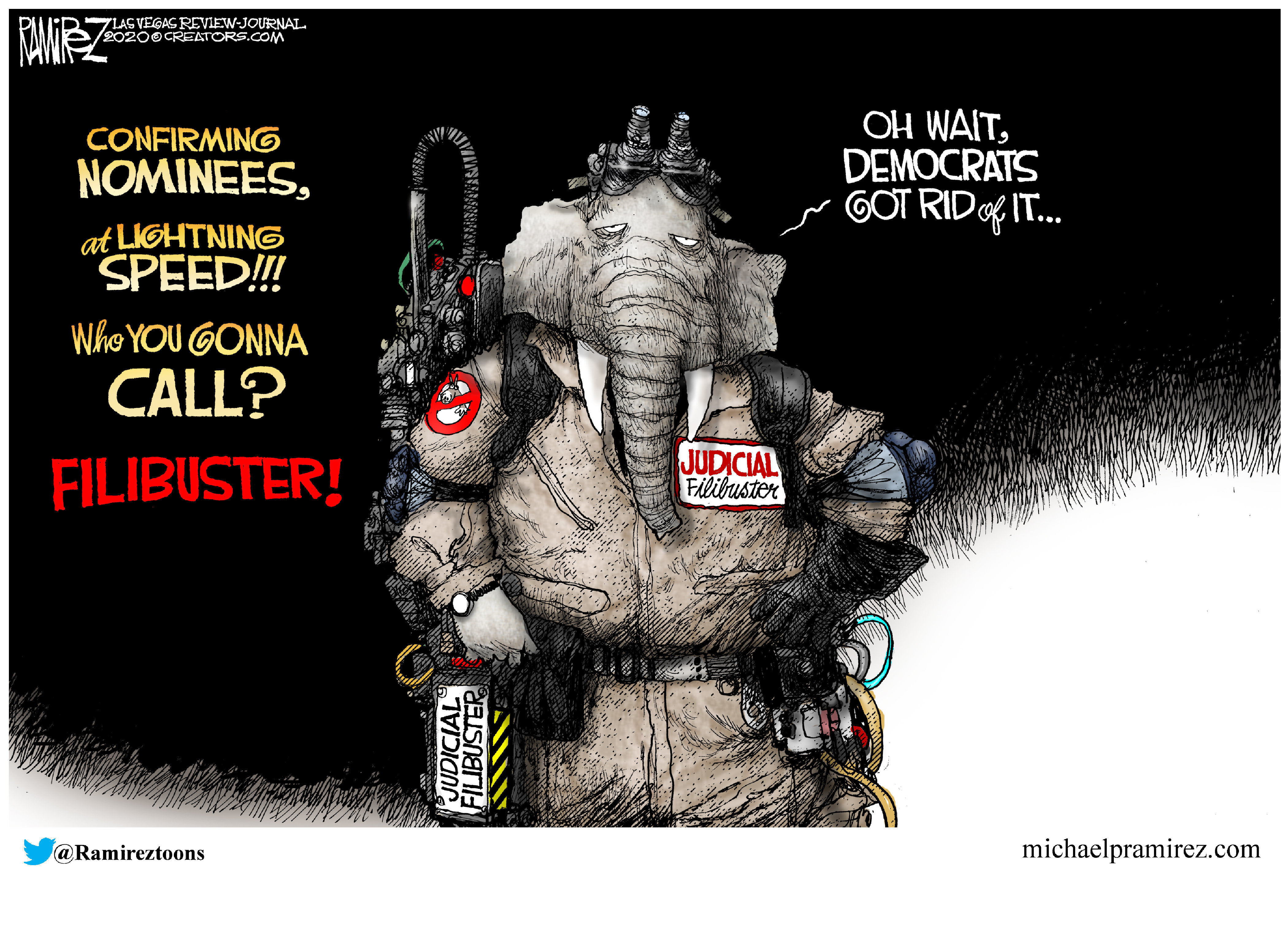 Political Cartoon U.S. GOP filibuster