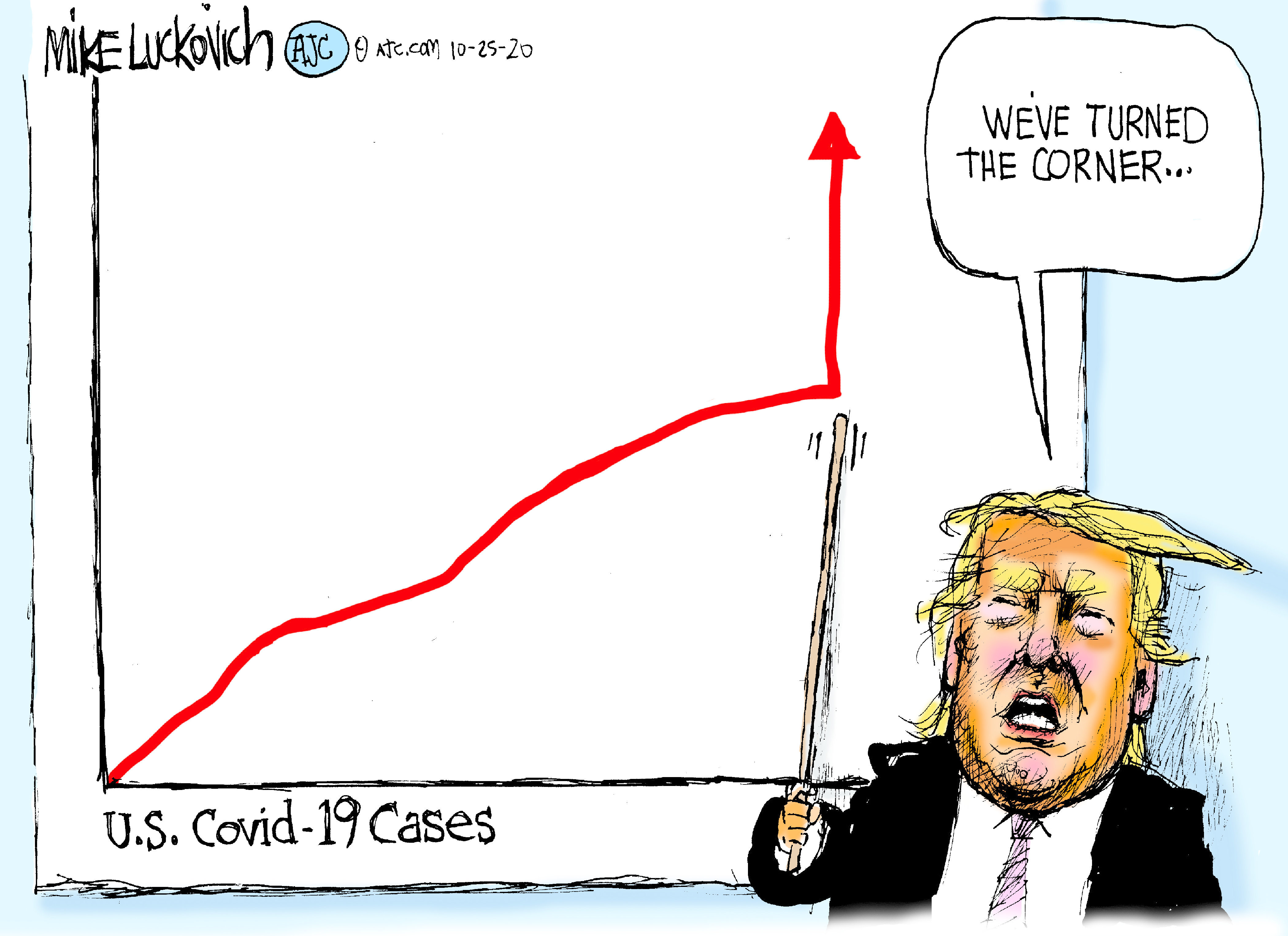 Political Cartoon U.S. Trump COVID cases