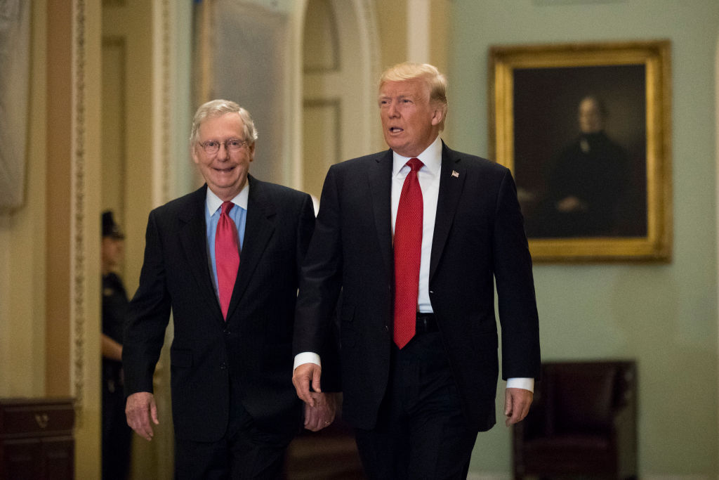 Senate Majority Mitch McConnell and President Trump