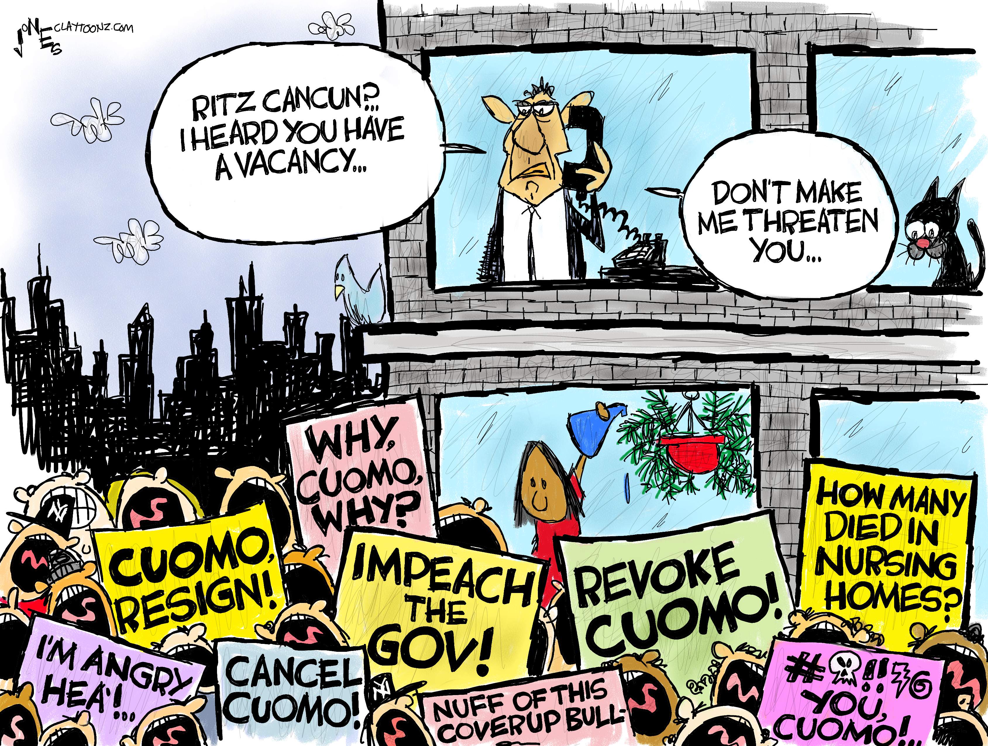 Political Cartoon U.S. cuomo cruz nursing home deaths