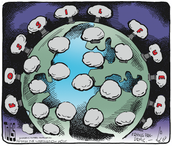 Editorial Cartoon U.S. coronavirus emissions climate change