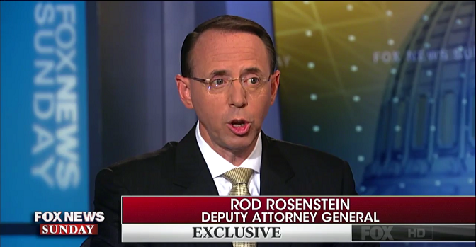 Deputy attorney general Rod Rosenstein on Fox
