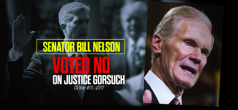 An ad pressuring Sen. Bill Nelson to vote for Trump&#039;s Supreme Court nominee.