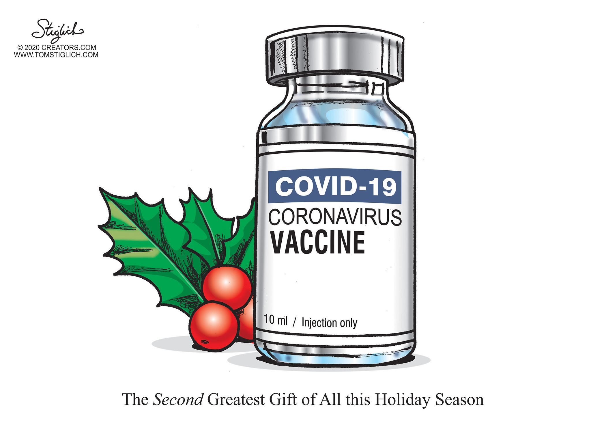 Editorial Cartoon U.S. COVID vaccine Christmas