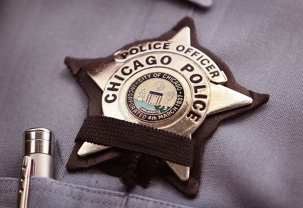 A Chicago police badge