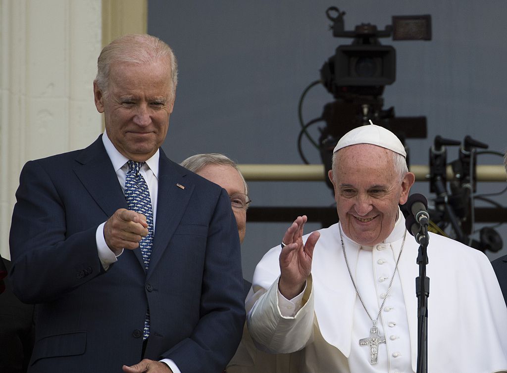 Biden and Pope Francis in 2015