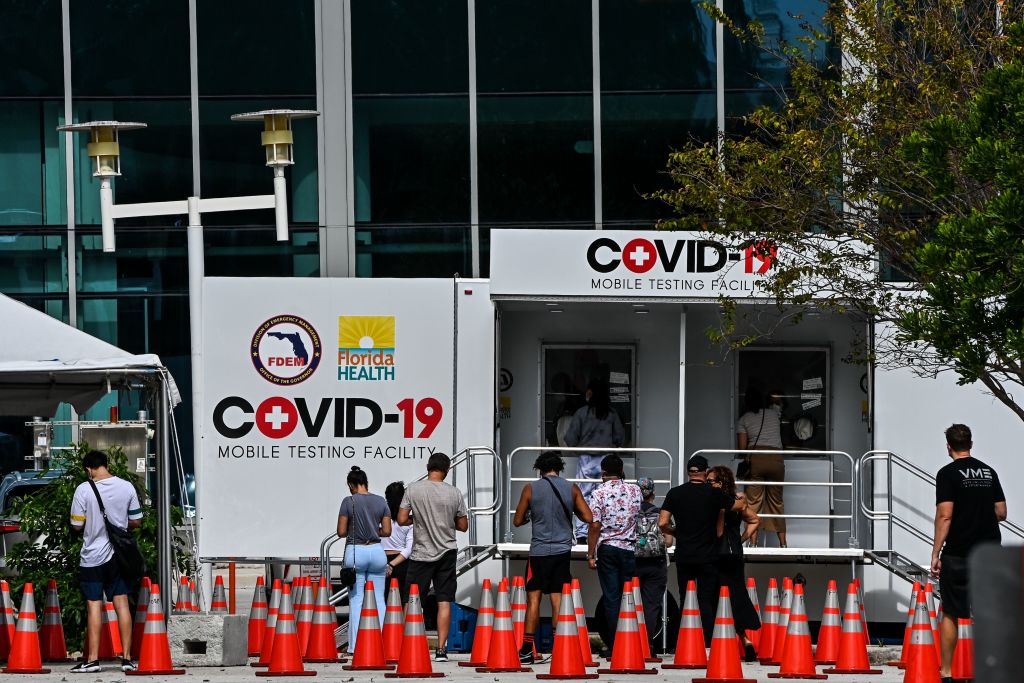 COVID-19 testing site in Miami Beach.