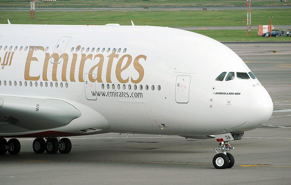 Emirates Airline flight from Dubai
