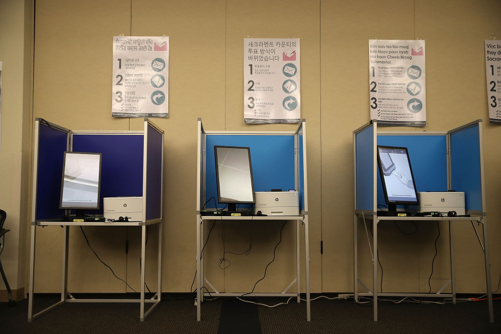 Voting booths in California