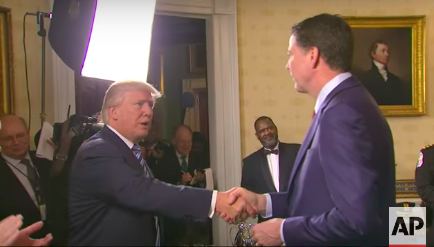 Trump meets with former FBI Director James Comey in January. 