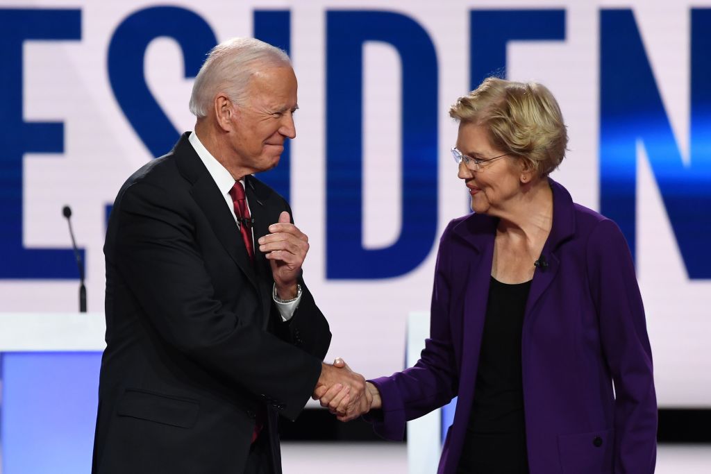 Former Vice President Joe Biden and Sen. Elizabeth Warren.