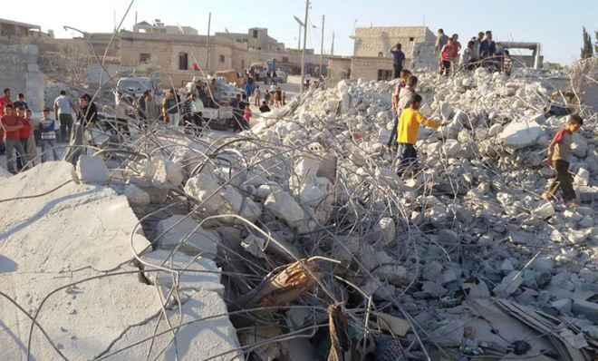 Syria airstrike rubble