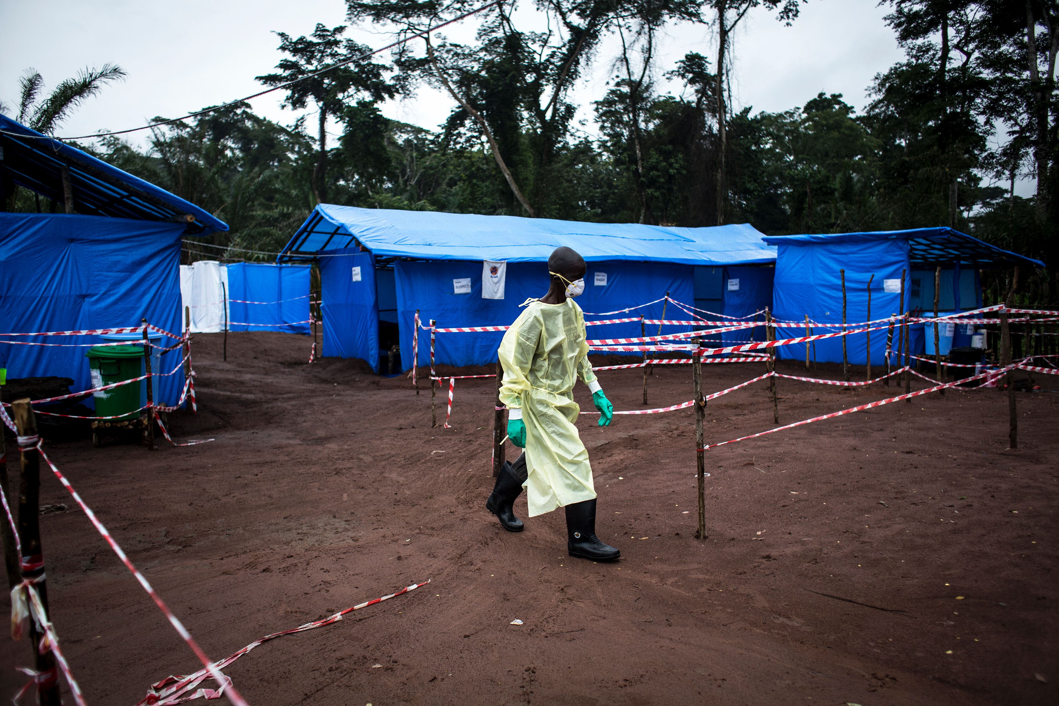 A health worker in Democratic Republic of Congo.