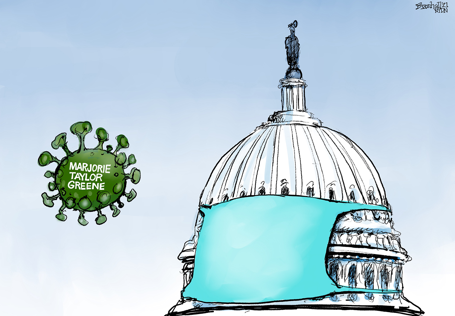 Political Cartoon U.S. marjorie taylor greene congress