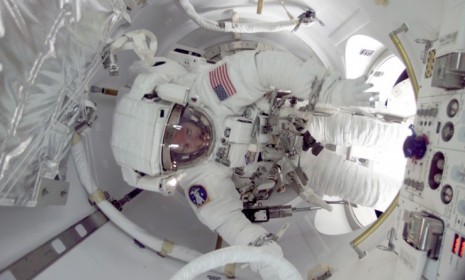 An astronaut on the International Space Station