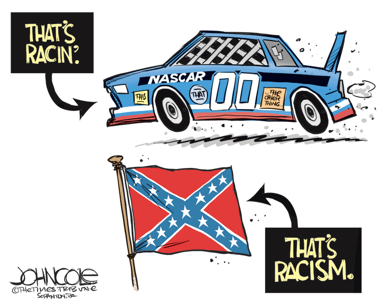 Editorial Cartoon U.S. NASCAR confederate flag