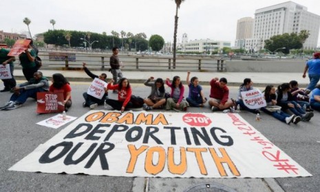 Los Angeles students demonstrate in June to call for an end to deportations: In a policy change that same month, the Obama administration said it would stop deporting young illegal immigrants