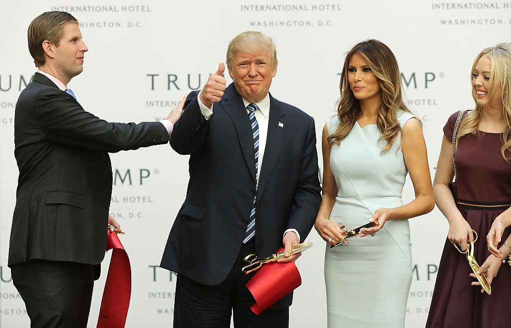 Donald Trump at the ribbon-cutting ceremony for his hotel in D.C.