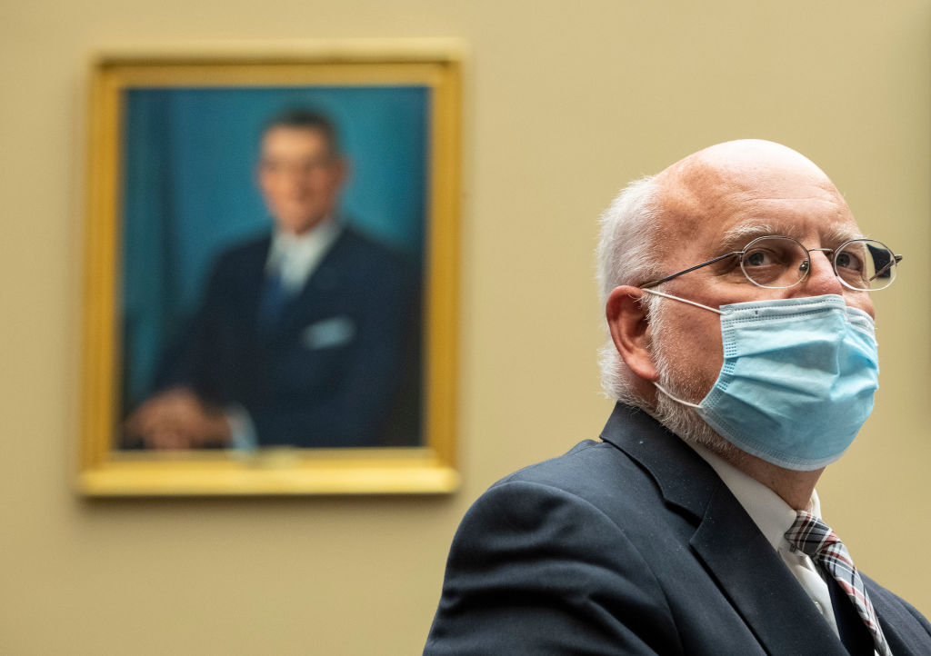 Dr. Robert Redfield, director of the Centers for Disease Control and Prevention, testifies at a hearing of the House Committee on Energy and Commerce on Capitol Hill on June 23, 2020 in Washi