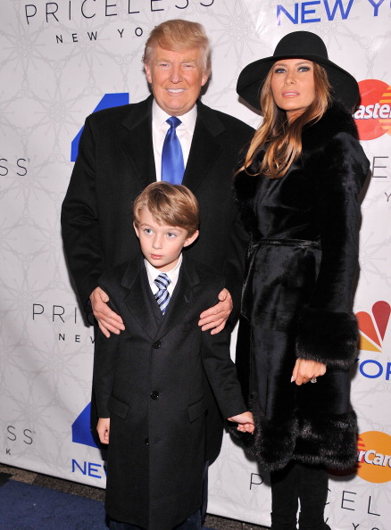 Donald Trump with Melania Trump and son