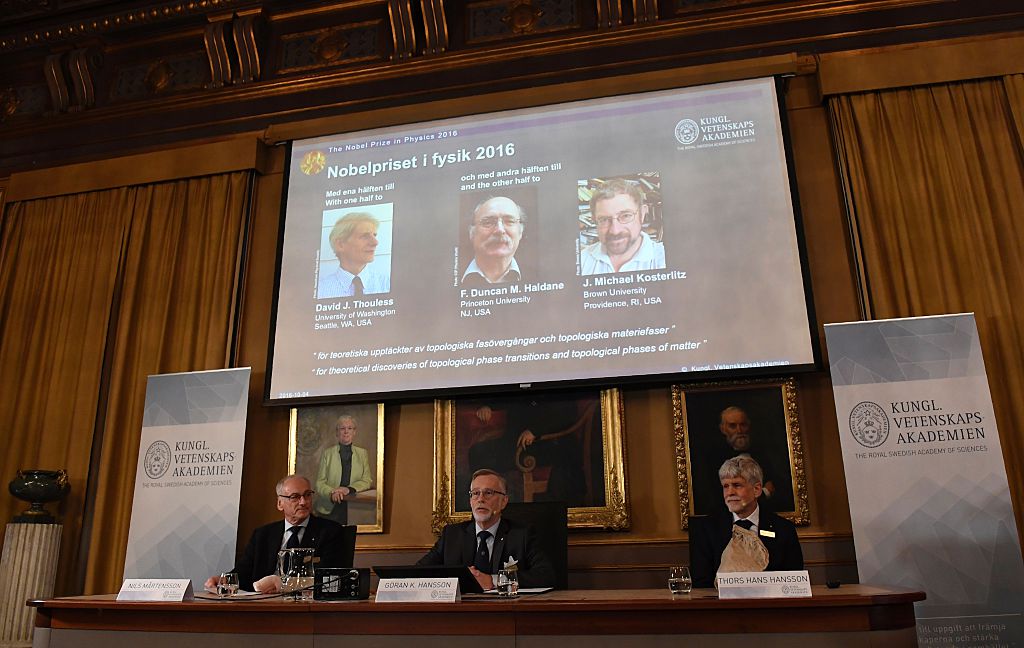 The Royal Swedish Academy of Sciences announces 2016 Nobel physics laureates