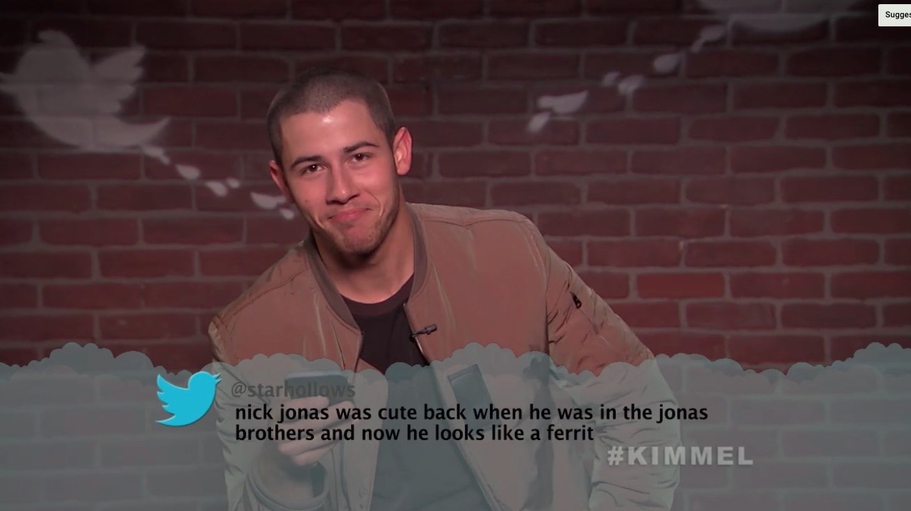 Nick Jonas reads a mean tweet on Kimmel Live