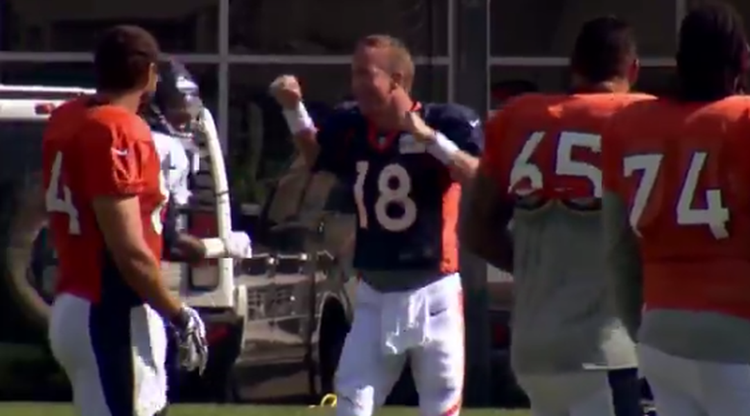Watch Peyton Manning dance like your dad at the Broncos training camp