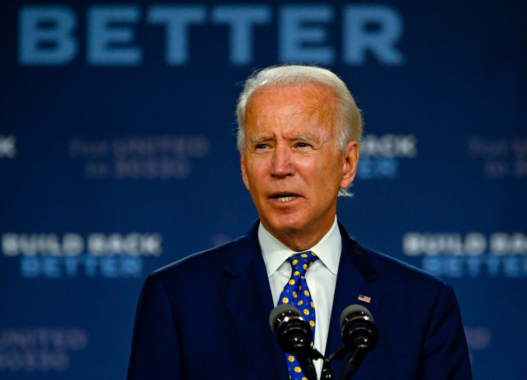 US Democratic presidential candidate and former Vice President Joe Biden speaks during a campaign event at the William &quot;Hicks&quot; Anderson Community Center in Wilmington, Delaware on July 28, 20