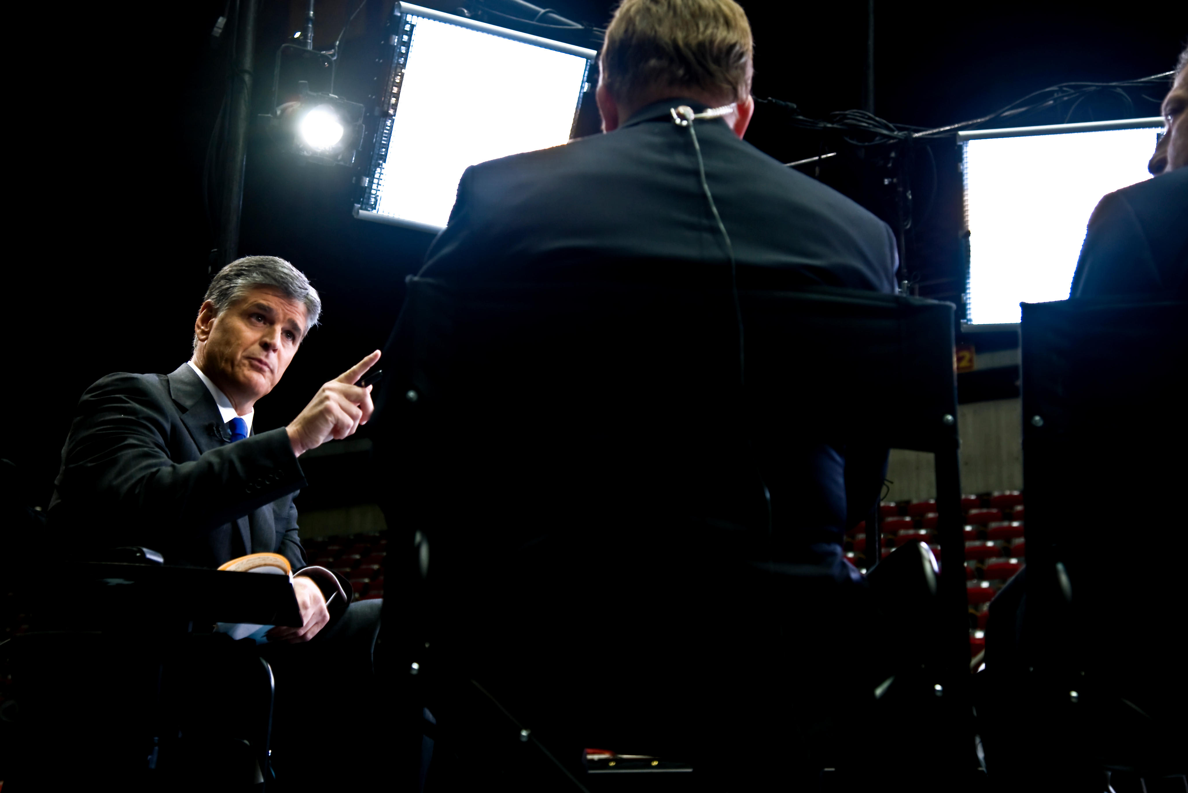 Sean Hannity on set at Fox News.