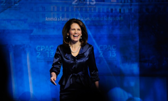 Michele Bachmann walks on stage before speaking at the 2013 Conservative Political Action Conference on March 16.