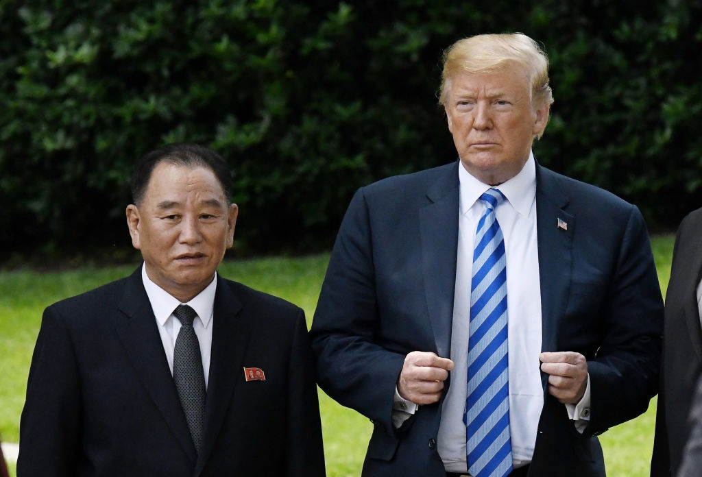 Kim Yong Chol and Donald Trump