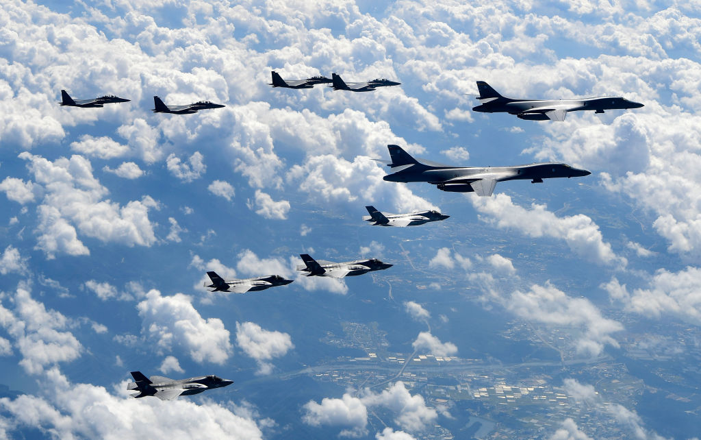 U.S. and South Korean planes over the Korean Peninsula