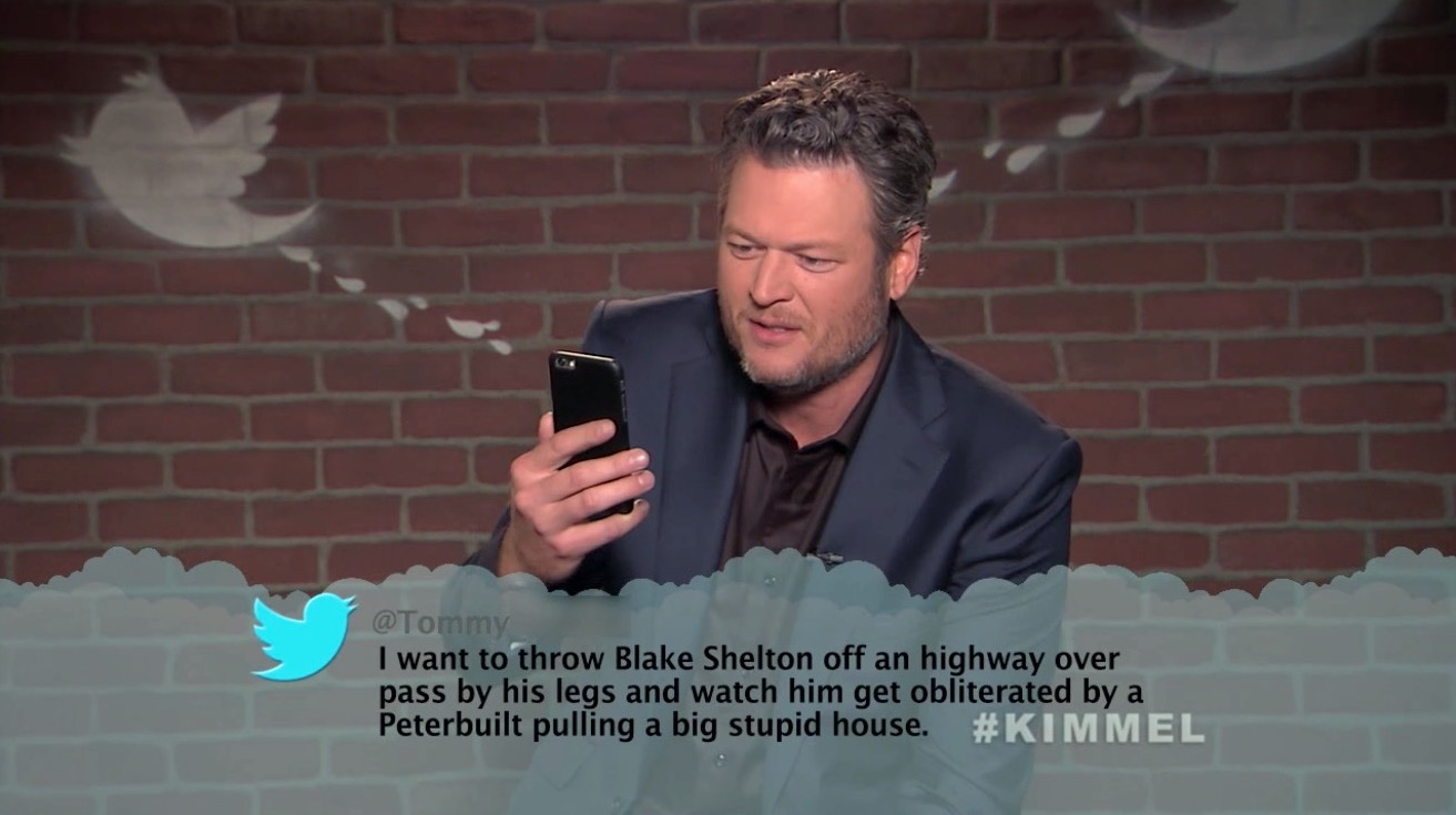 Blake Shelton reads a mean tweet