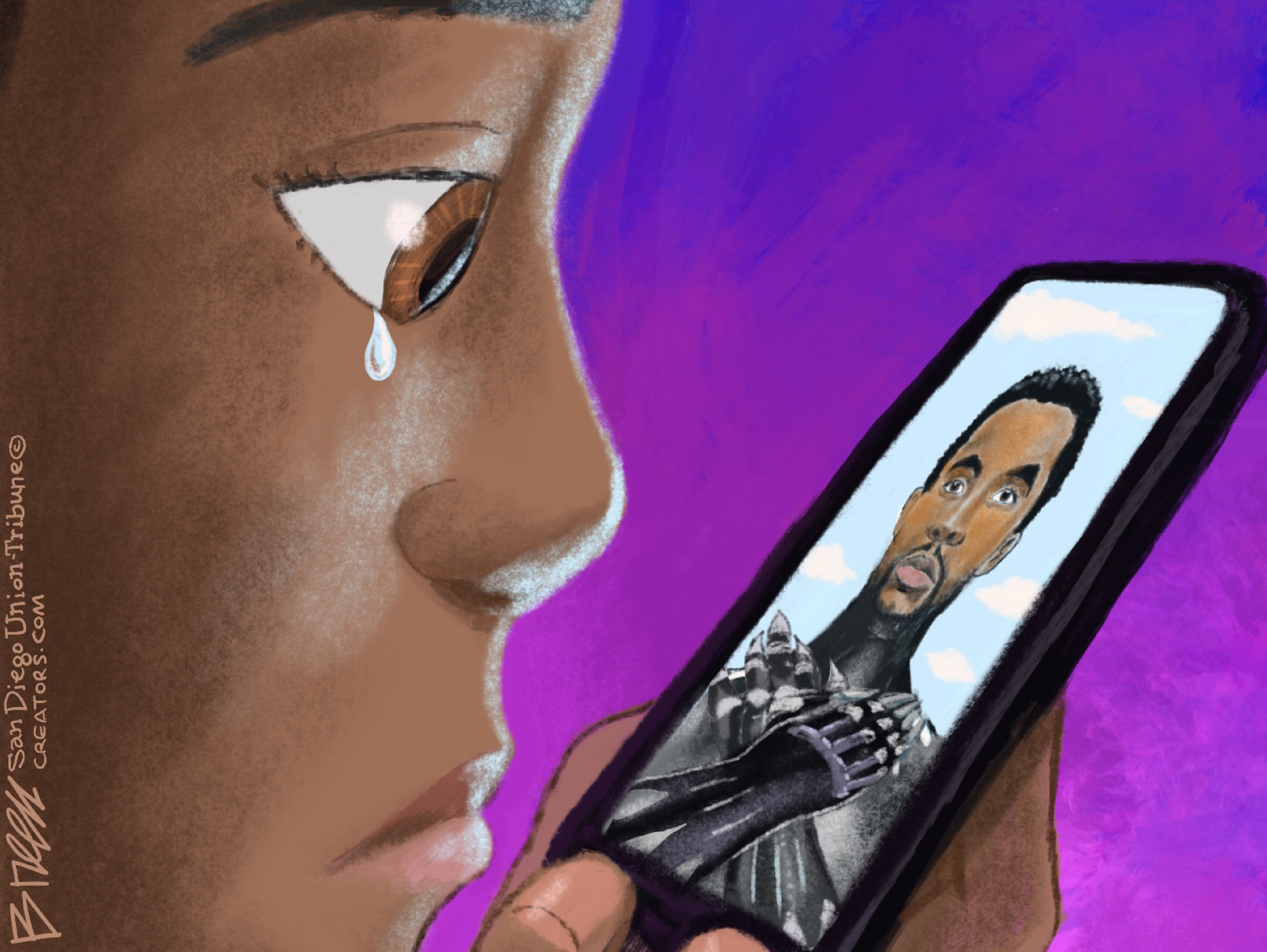 Editorial Cartoon U.S. Chadwick Boseman RIP Black Panther